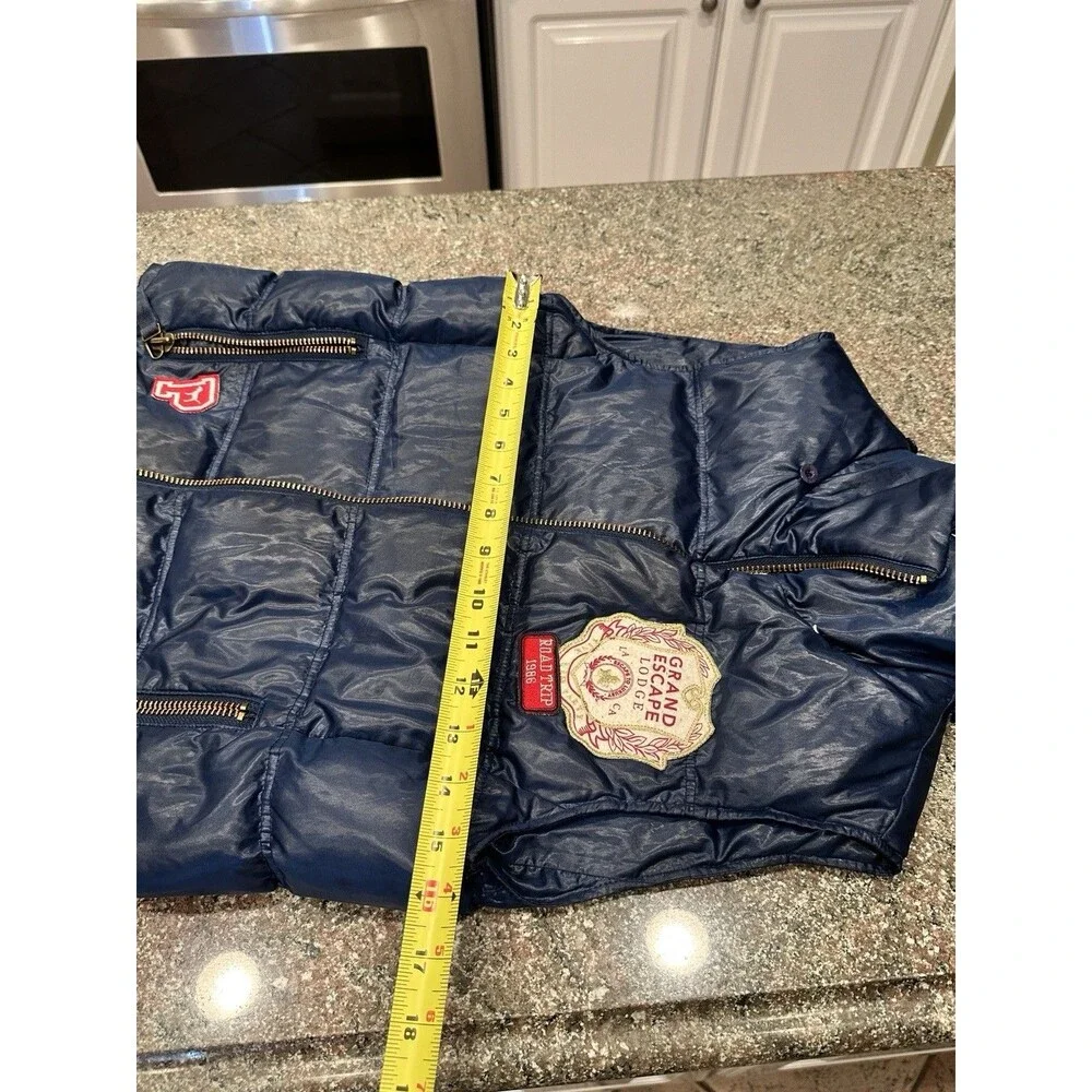 Victoria Secret Pink Trustees Of The University Puffer Vest Navy Blue S Y2K‎ Vtg